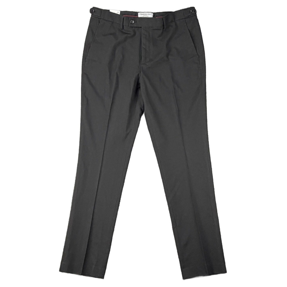 NEW Cedarwood State Slim Fit Black Dress Work Pants Men's W34 L32 Flat‎ Front